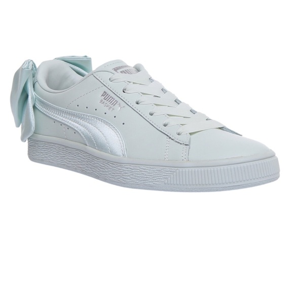 Puma Shoes - Puma Basket Bow Trainers Mint Sz 8.5 New Without Box